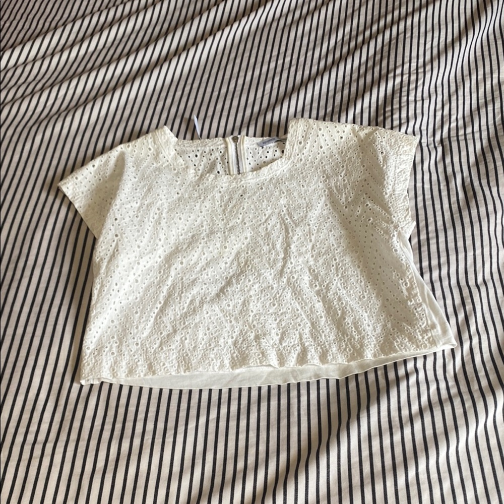 White Eyelet Crop Top
